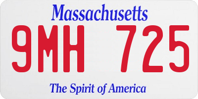 MA license plate 9MH725