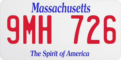 MA license plate 9MH726