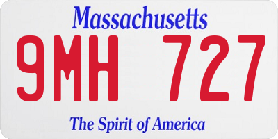 MA license plate 9MH727