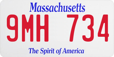 MA license plate 9MH734