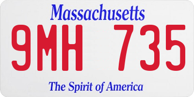 MA license plate 9MH735