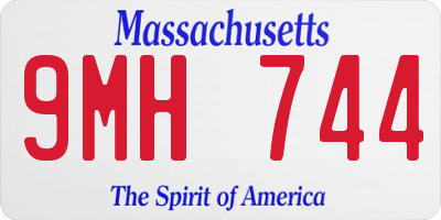 MA license plate 9MH744