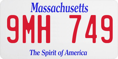 MA license plate 9MH749