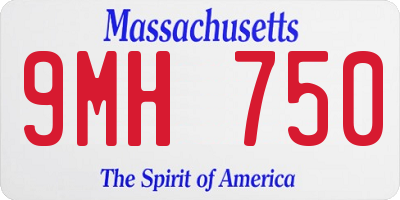 MA license plate 9MH750