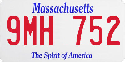 MA license plate 9MH752