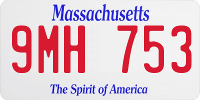 MA license plate 9MH753