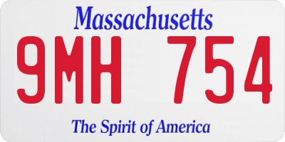 MA license plate 9MH754