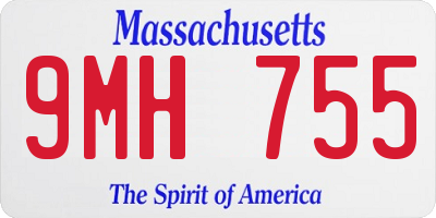 MA license plate 9MH755