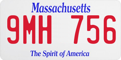 MA license plate 9MH756
