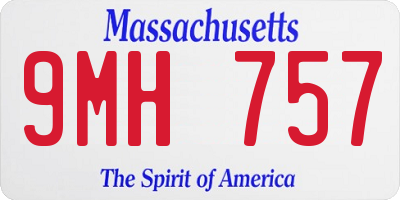 MA license plate 9MH757