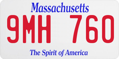 MA license plate 9MH760