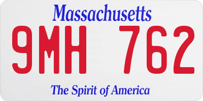 MA license plate 9MH762