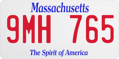 MA license plate 9MH765