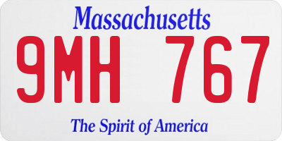 MA license plate 9MH767