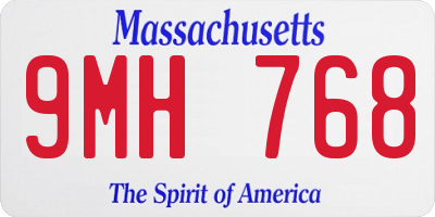 MA license plate 9MH768
