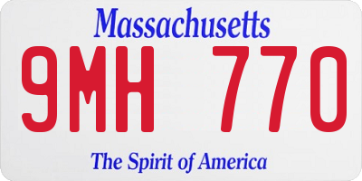 MA license plate 9MH770