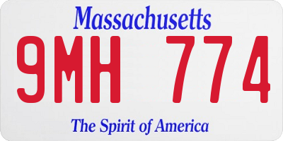 MA license plate 9MH774