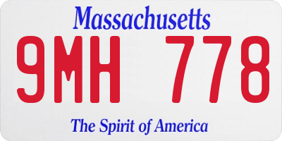 MA license plate 9MH778