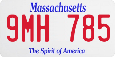 MA license plate 9MH785