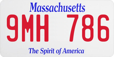 MA license plate 9MH786