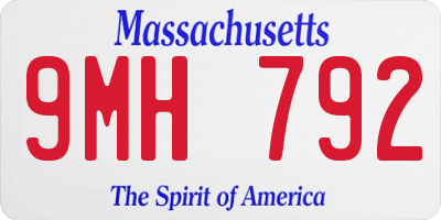 MA license plate 9MH792
