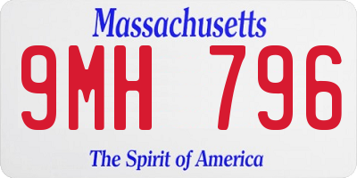 MA license plate 9MH796