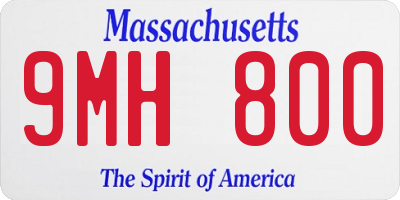 MA license plate 9MH800