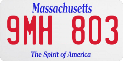 MA license plate 9MH803