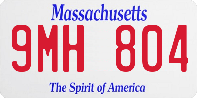 MA license plate 9MH804
