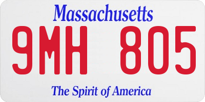MA license plate 9MH805