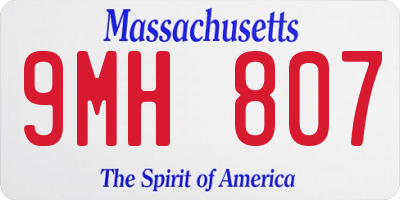 MA license plate 9MH807