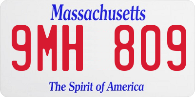 MA license plate 9MH809