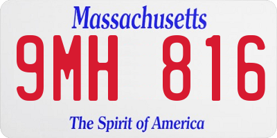 MA license plate 9MH816