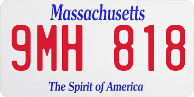 MA license plate 9MH818