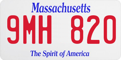 MA license plate 9MH820