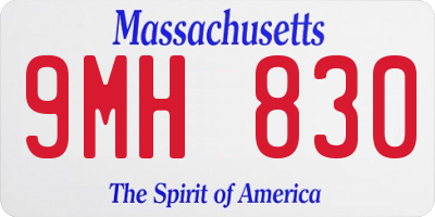 MA license plate 9MH830