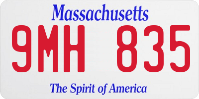 MA license plate 9MH835