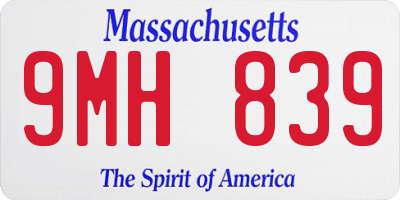 MA license plate 9MH839