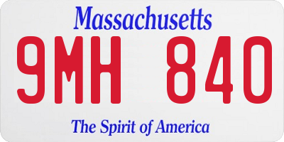 MA license plate 9MH840