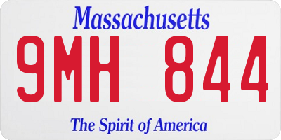 MA license plate 9MH844
