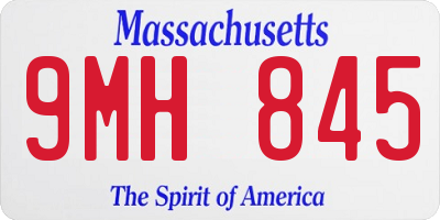 MA license plate 9MH845