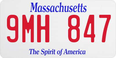 MA license plate 9MH847