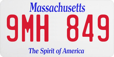 MA license plate 9MH849
