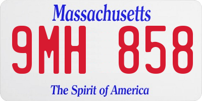 MA license plate 9MH858