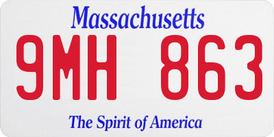MA license plate 9MH863