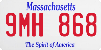 MA license plate 9MH868