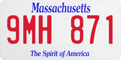 MA license plate 9MH871