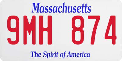 MA license plate 9MH874