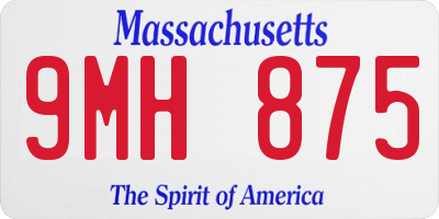 MA license plate 9MH875