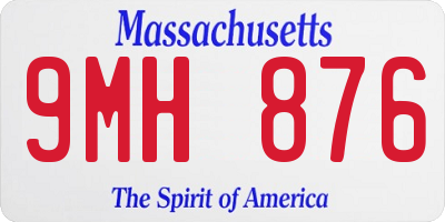 MA license plate 9MH876